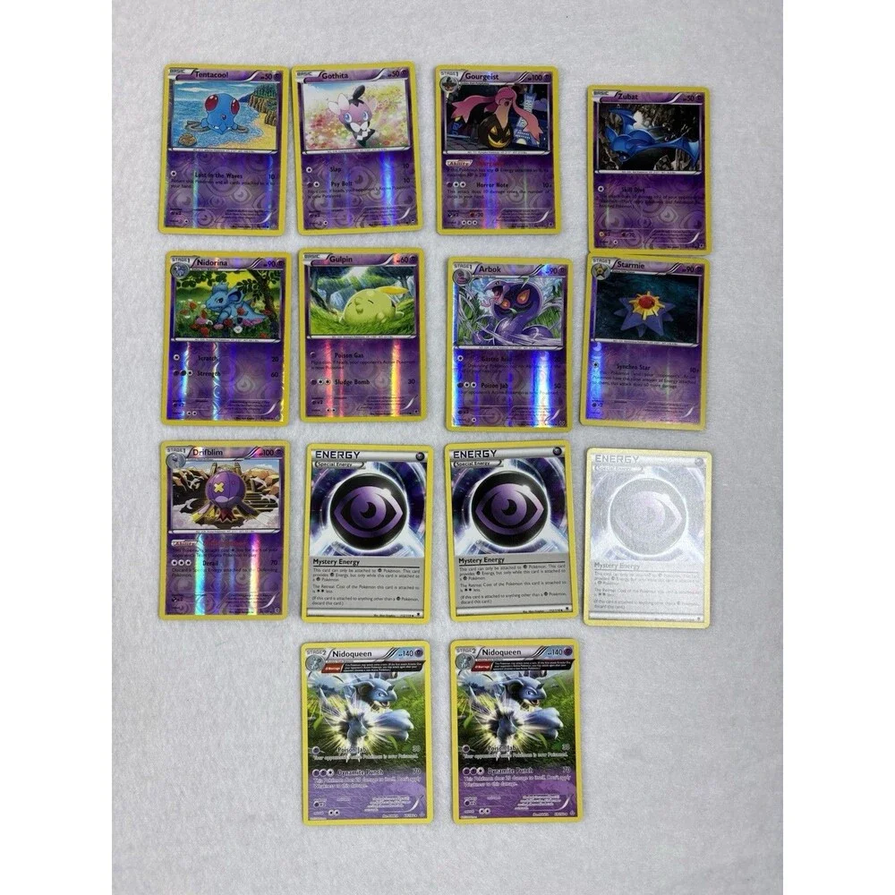 Pokémon TCG Lot of 14 XY Era Cards Reverse Holo Mystery Energy Nidoqueen Preowne